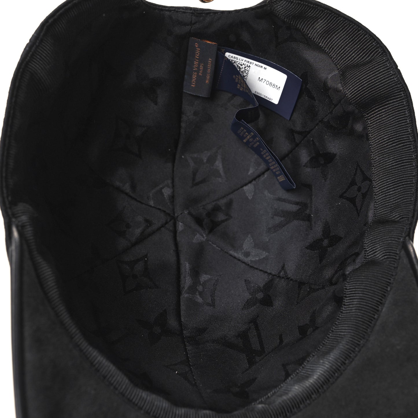 Calfskin Cotton Jacquard Monogram LV First Cap Black
