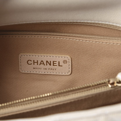 Chanel Iridescent Caviar Quilted Small Coco Handle Flap White 5 of 10