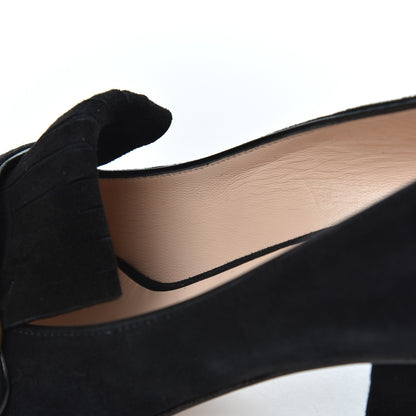 Gucci Kid Scamosciato GG Marmont Fringe 50mm Loafer Pumps 36.5 Black 19 of 20