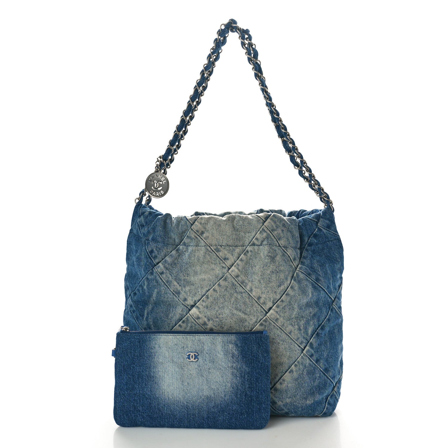 Chanel Denim Quilted Small Chanel 22 Blue 2 of 11