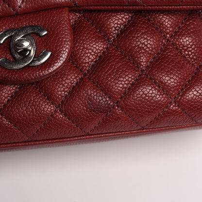 Chanel Caviar Quilted Medium Rock In Rome Single Flap Dark Red 12 of 17