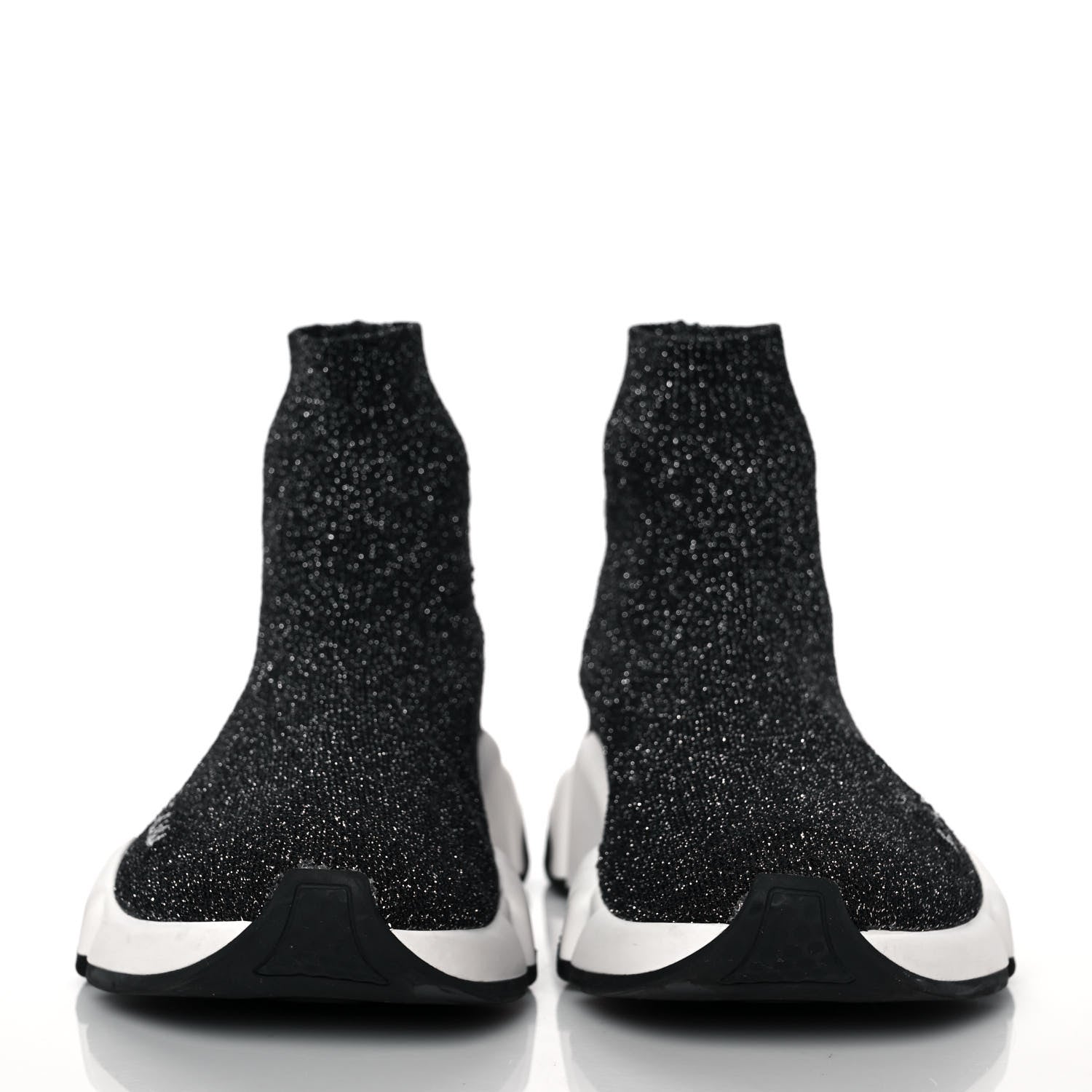 Balenciaga Knit Metal Womens Speed Sneakers 35 Black Gold 2 of 7