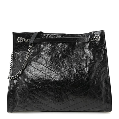 Saint Laurent Crinkled Calfskin Matelasse Monogram Large Niki Shopper Tote Black 1 of 10