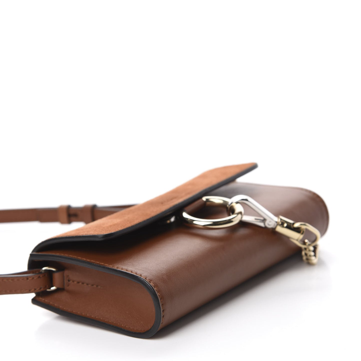Suede Calfskin Mini Faye Shoulder Bag Tobacco