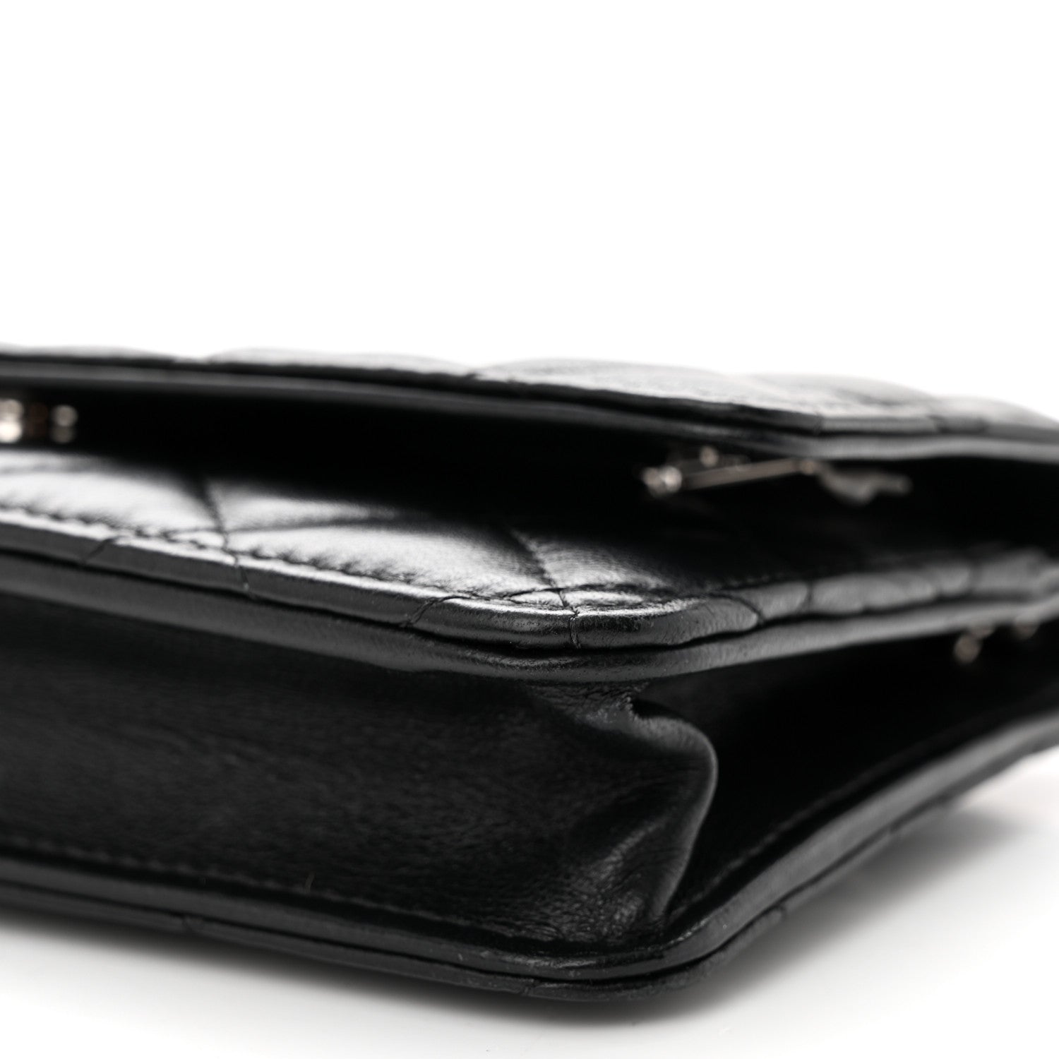 Chanel Lambskin Quilted Wallet On Chain WOC Black 11 of 12