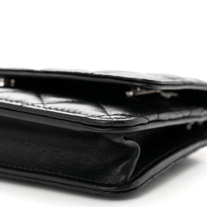 Chanel Lambskin Quilted Wallet On Chain WOC Black 11 of 12