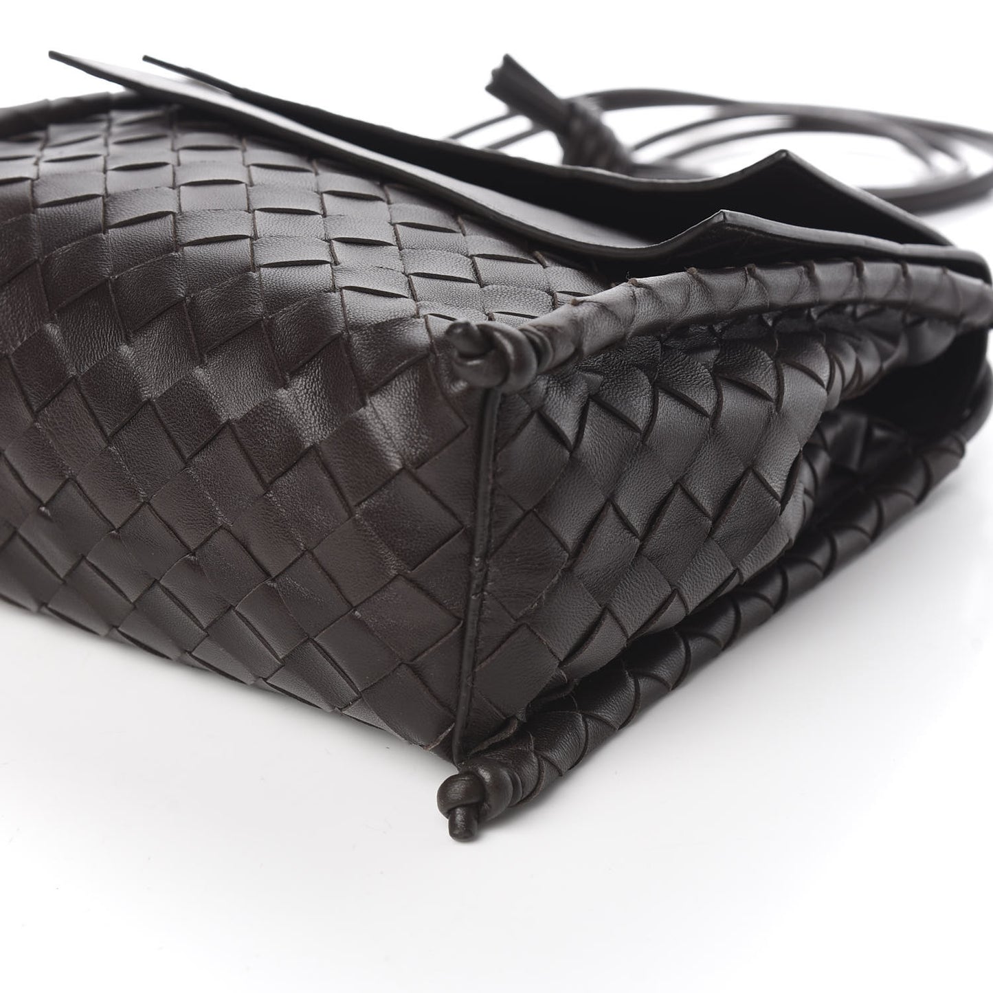Nappa Intrecciato Small Knot Flap Crossbody Fondente