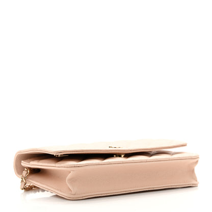 Chanel Caviar Quilted Wallet on Chain WOC Light Beige 4 of 15