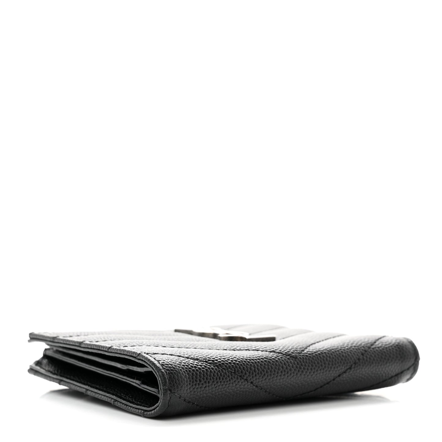 Grain De Poudre Matelasse Chevron Monogram Zipped Card Case Black