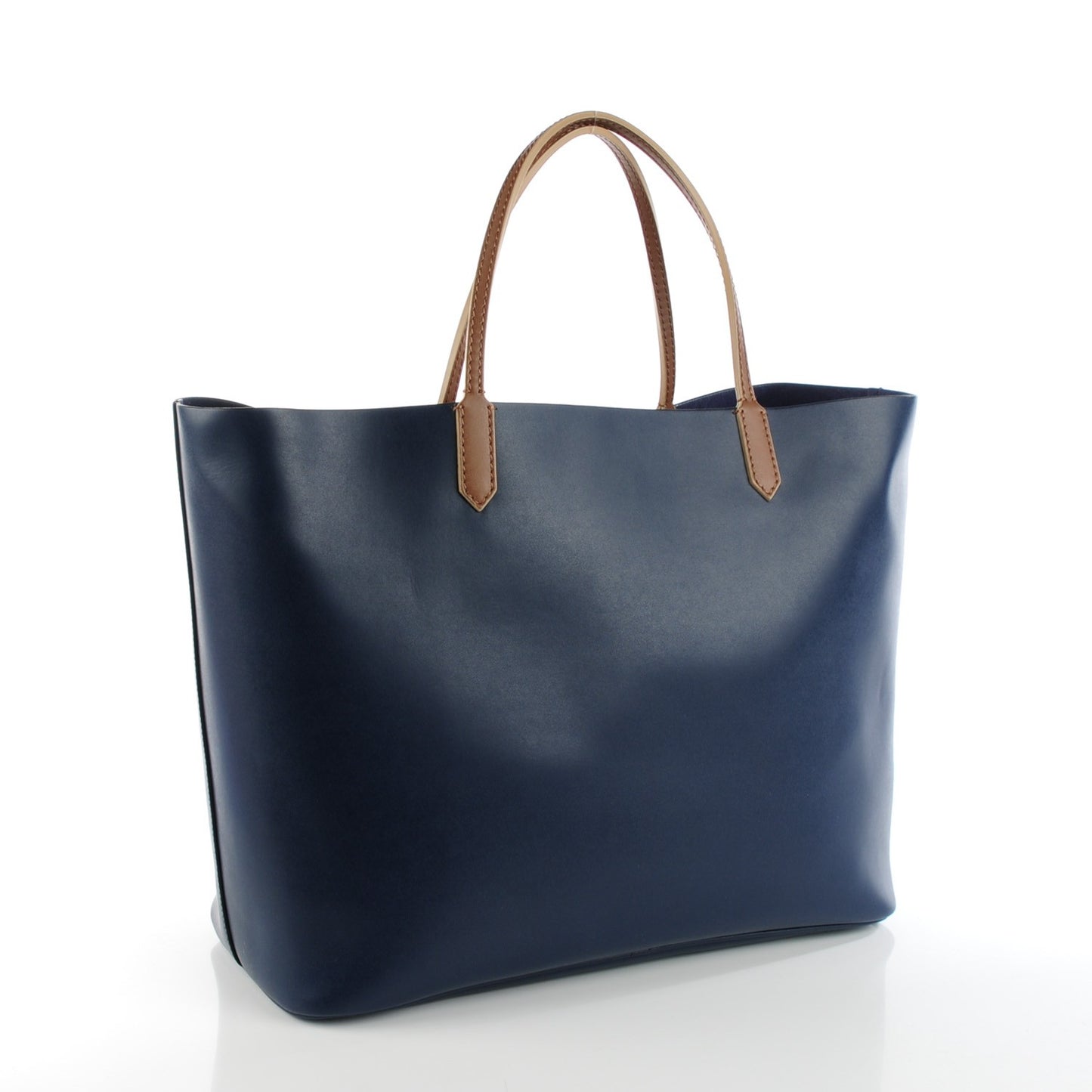 Calfskin Large Antigona Tote Navy Beige