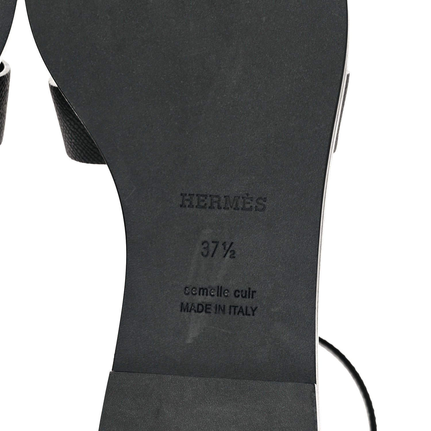 Hermes Epsom Santorini Sandals 37.5 Black 6 of 9