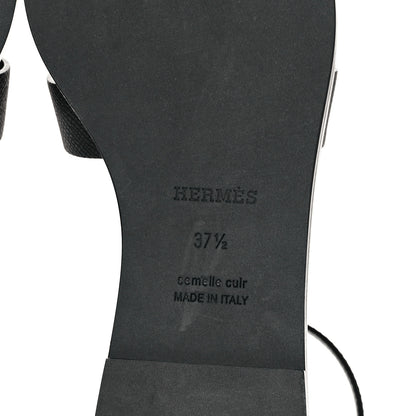 Hermes Epsom Santorini Sandals 37.5 Black 6 of 9