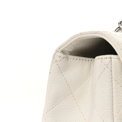 Chanel Caviar Quilted Jumbo Single Flap White 14 of 15