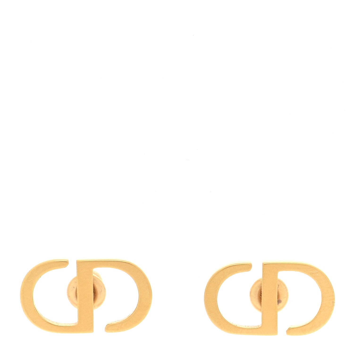 Christian Dior Metal Petit CD Stud Earrings Gold 1 of 5