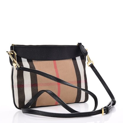 Burberry House Check Derby Peyton Crossbody Clutch Bag Black 3 of 7
