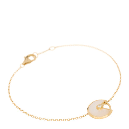 Cartier 18K Yellow Gold Diamond Mother of Pearl Amulette de Cartier Bracelet 1 of 3