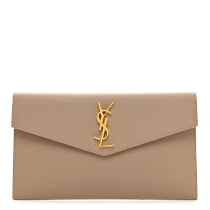 Saint Laurent Grain De Poudre Uptown Pouch Dark Beige 1 of 7