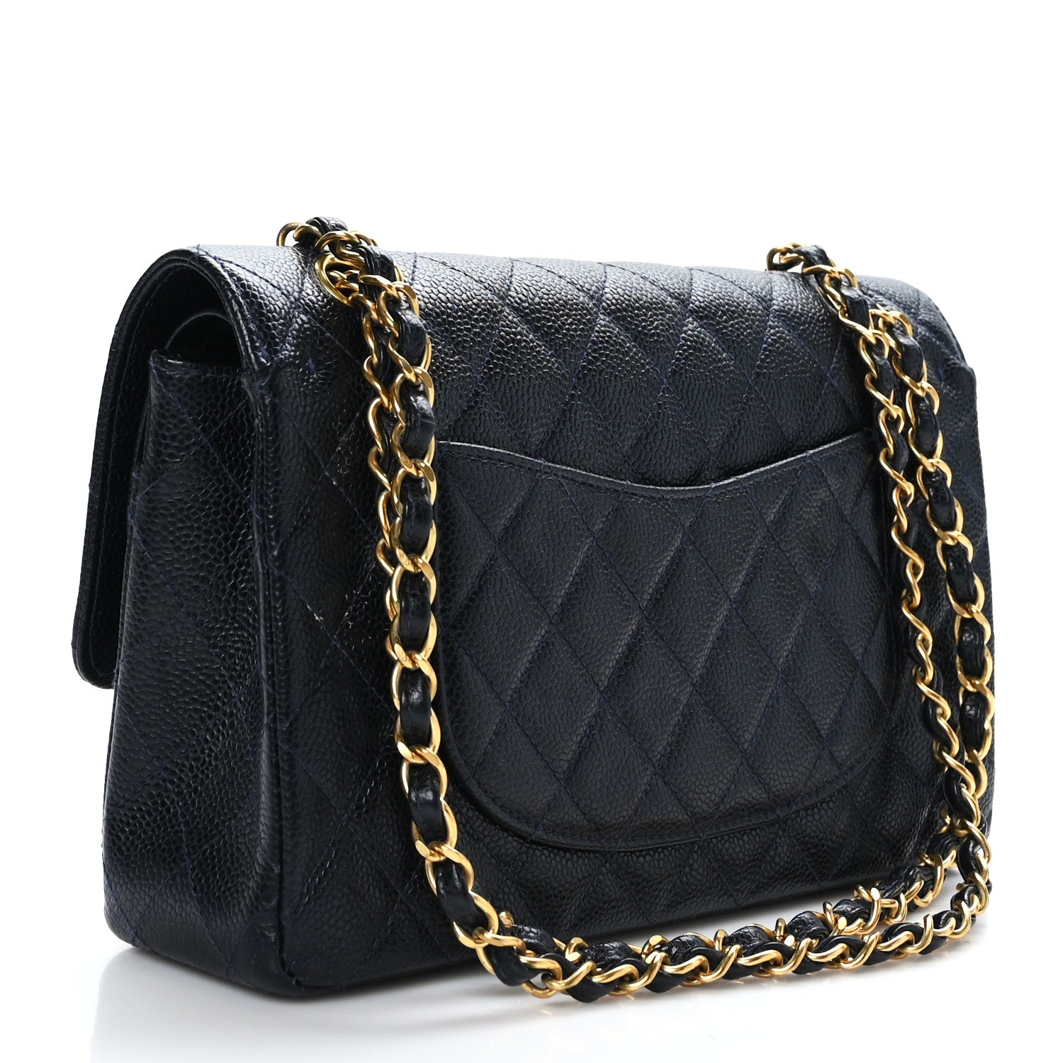 Chanel Caviar Quilted Medium Double Flap Navy 3 of 9