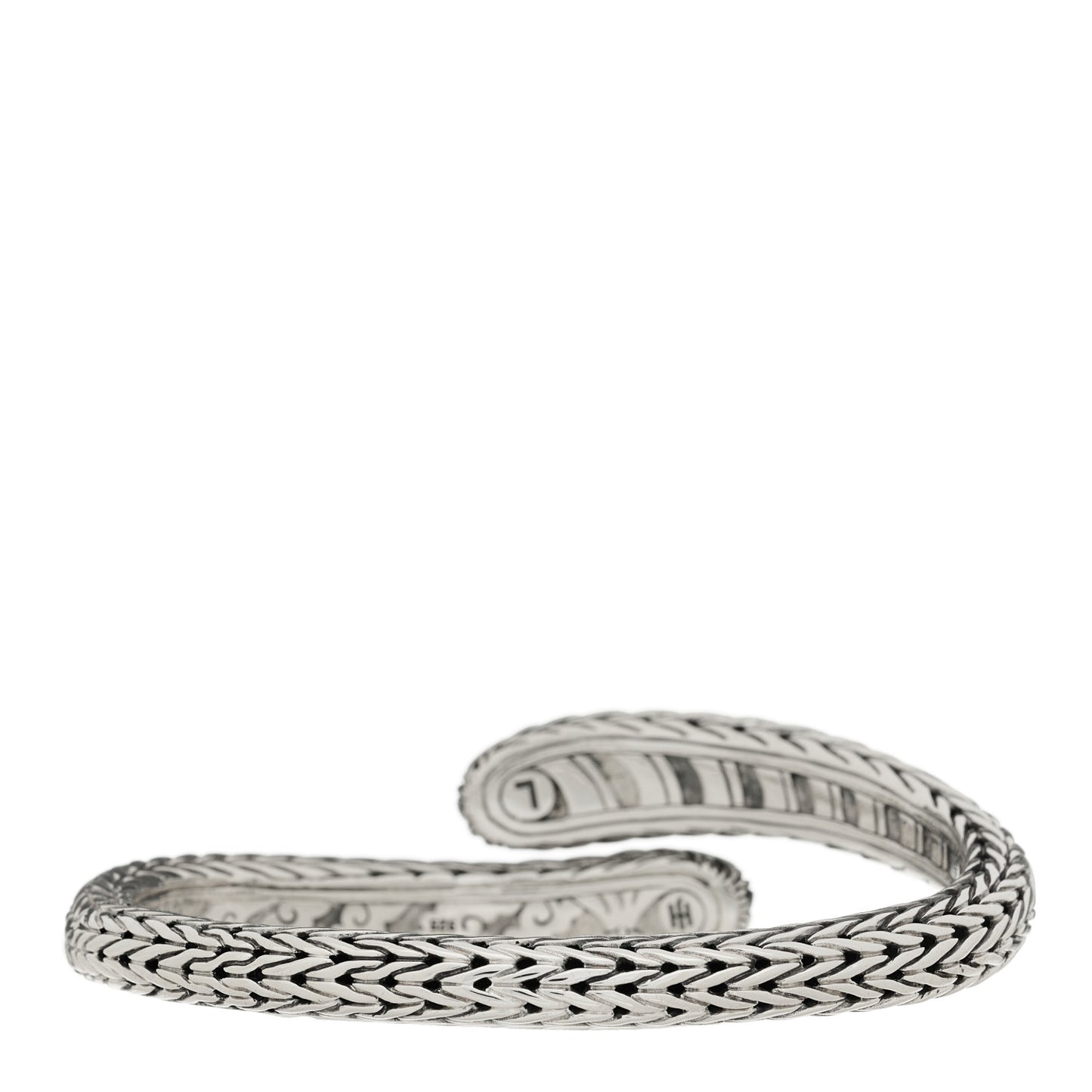 Sterling Silver Classic Chain Small Bypass Kick Cuff Bracelet