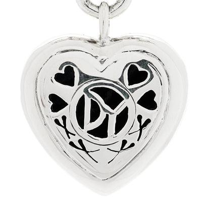 David Yurman Sterling Silver 18K Yellow Gold Cable Heart Figaro Necklace 5 of 8