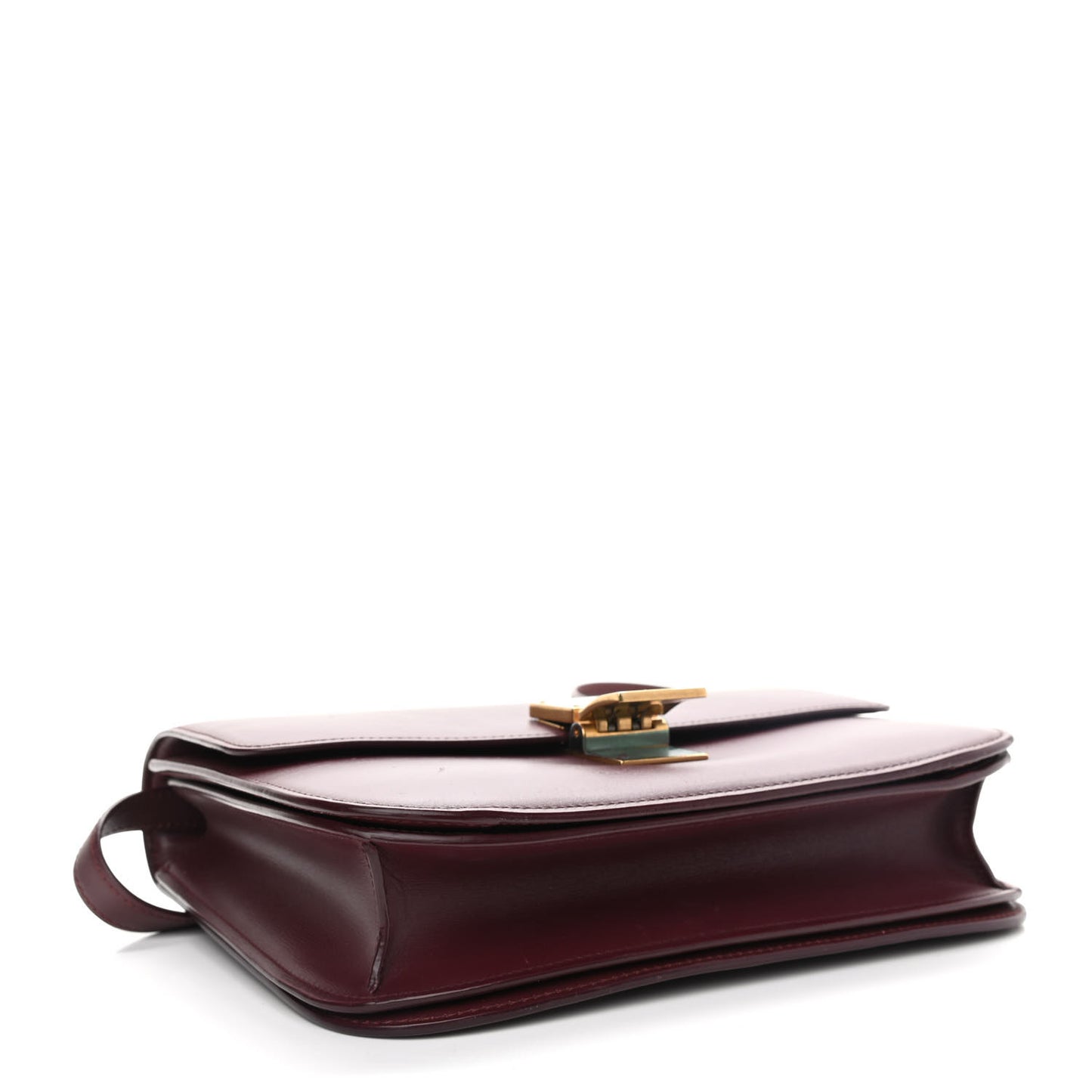 Box Calfskin Medium Classic Box Flap Bag Burgundy
