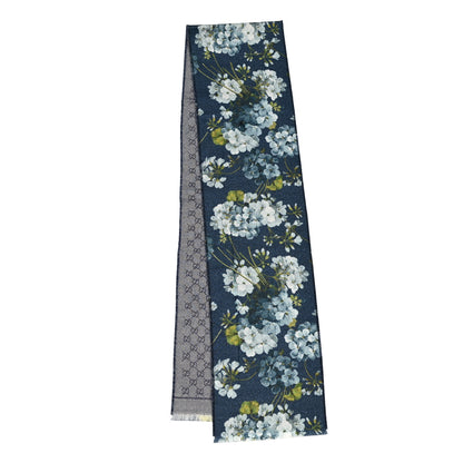 Gucci Wool Jacquard GG Monogram Miniorophin Scarf Midnight Blue Sky Blue 2 of 4