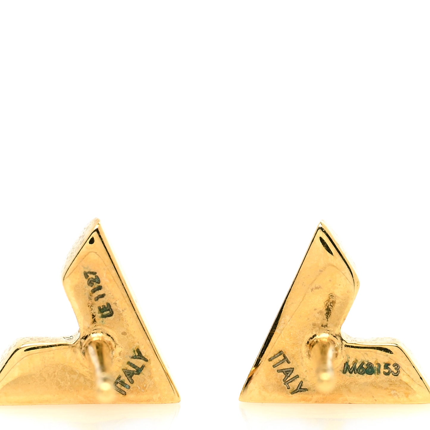 Brass Essential V Stud Earrings Gold