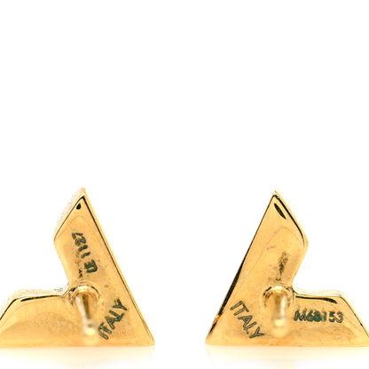Louis Vuitton Brass Essential V Stud Earrings Gold 4 of 4