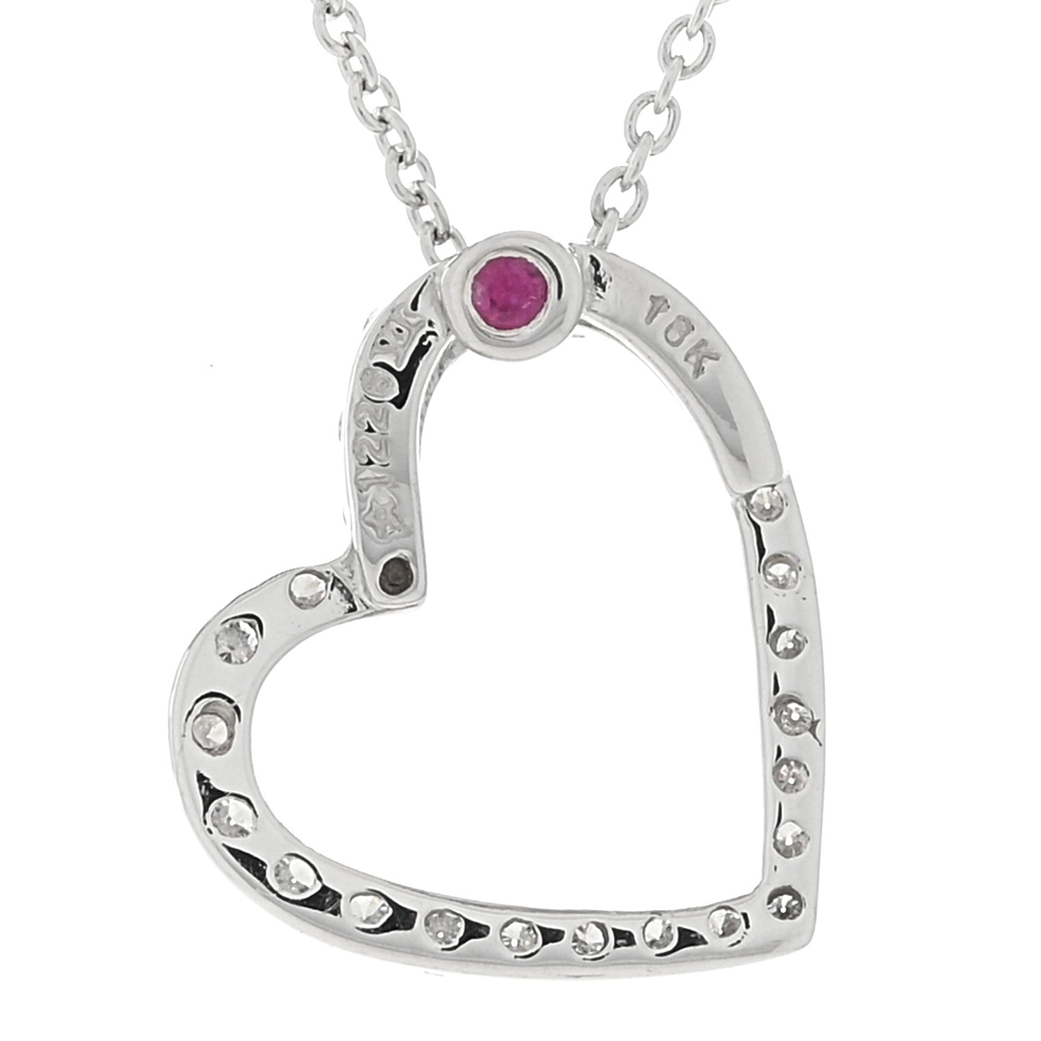 Roberto Coin 18K White Gold Diamond Tiny Treasures Heart Pendant Necklace 3 of 4