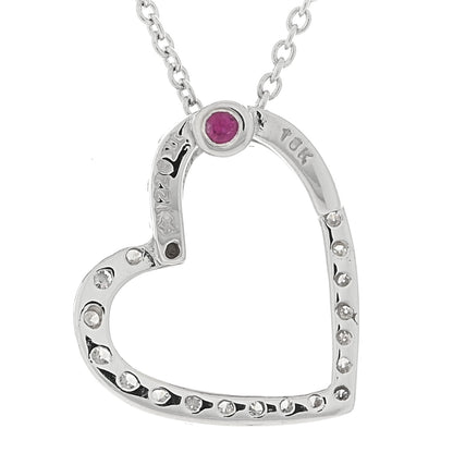 Roberto Coin 18K White Gold Diamond Tiny Treasures Heart Pendant Necklace 3 of 4