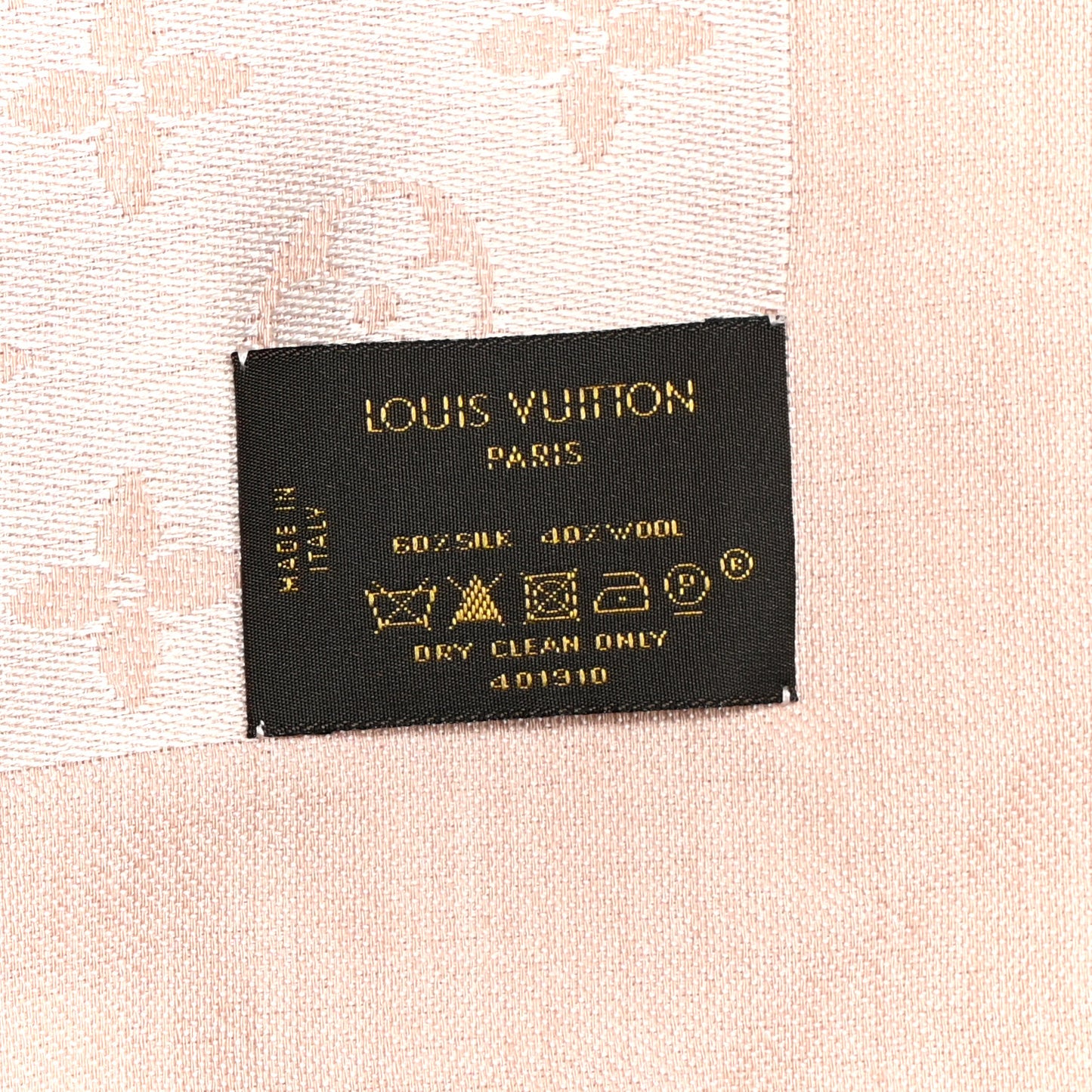 Silk Wool Monogram Denim Shawl Rose