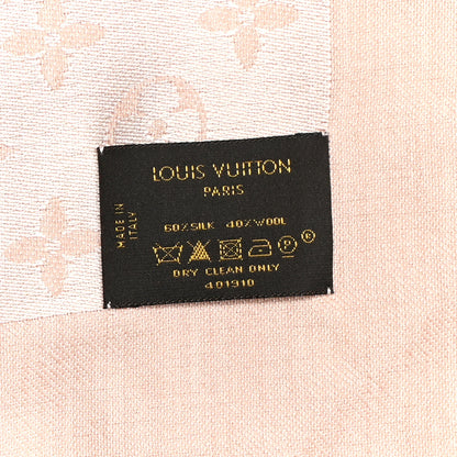 Louis Vuitton Silk Wool Monogram Denim Shawl Rose 5 of 5