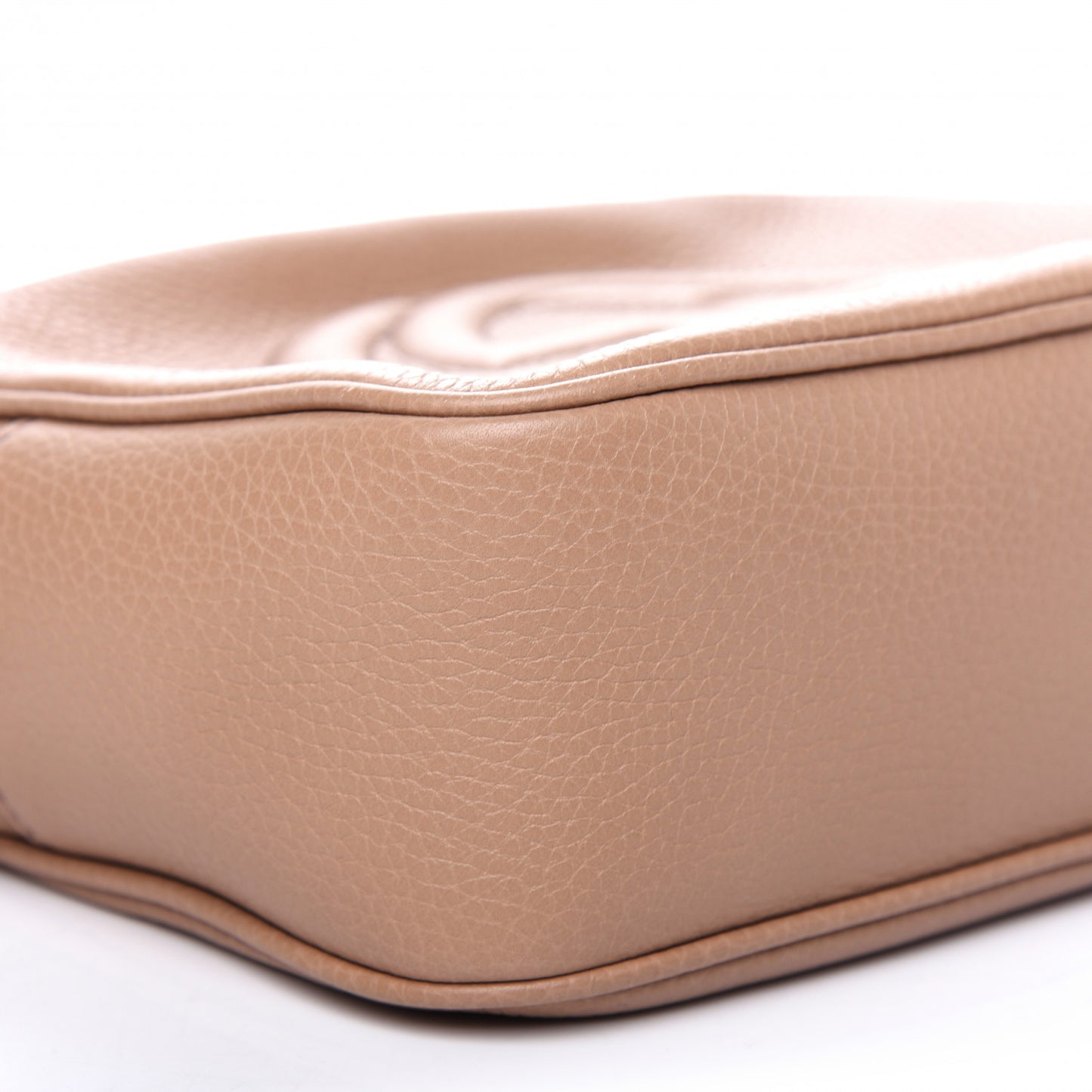 Pebbled Calfskin Small Soho Disco Bag Rose Beige