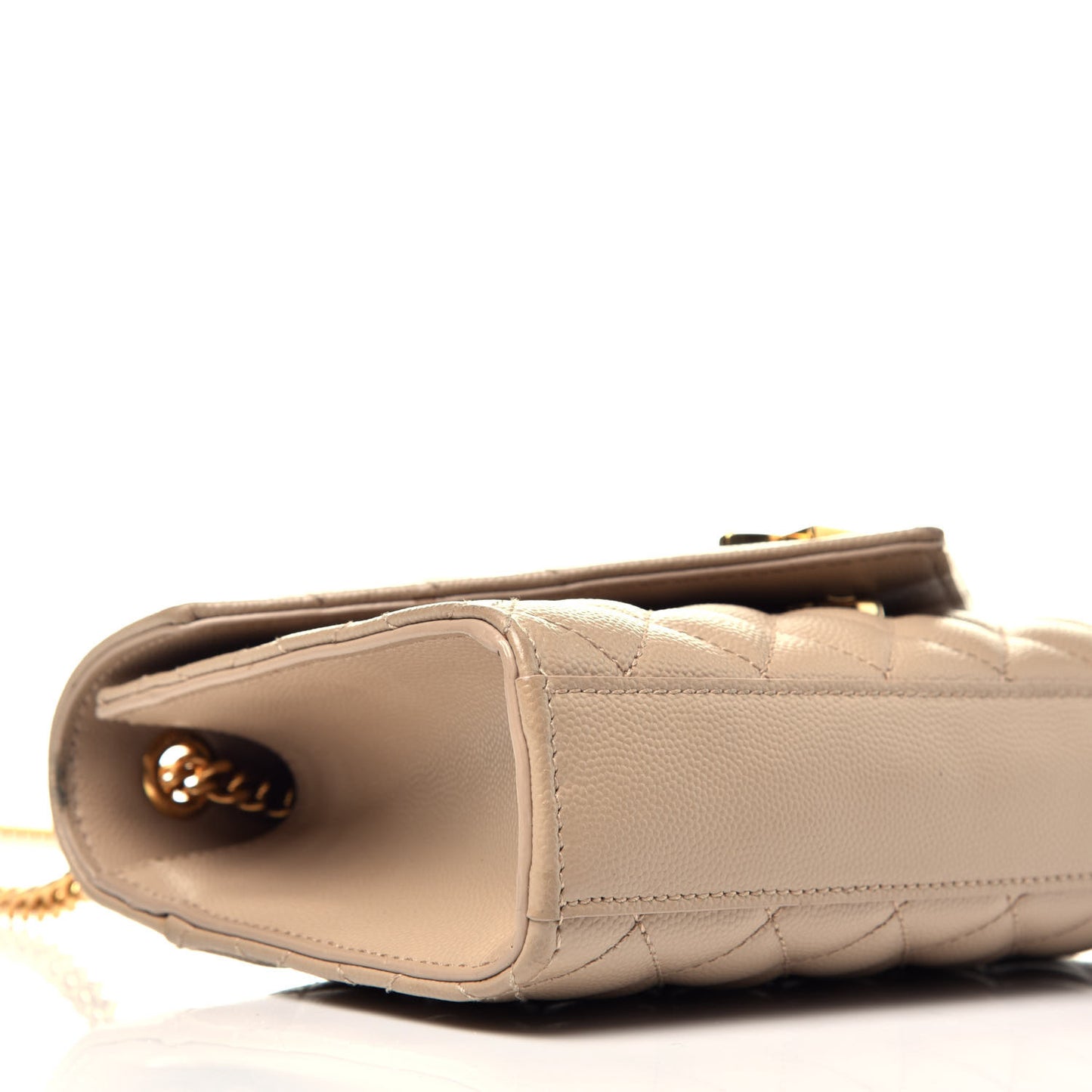 Grain De Poudre Tri-Quilt Monogram Small College Bag Dark Beige