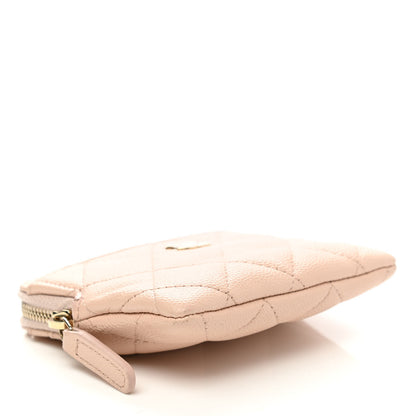 Chanel Caviar Quilted Zip Card Holder Wallet Light Beige 4 of 11