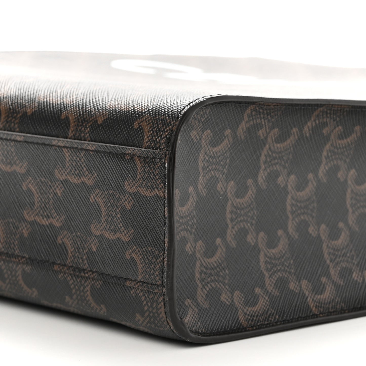Triomphe Canvas Calfskin Small Vertical Cabas Tan