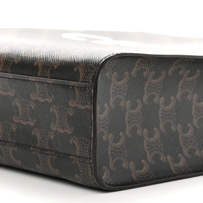 Celine Triomphe Canvas Calfskin Small Vertical Cabas Tan 9 of 9