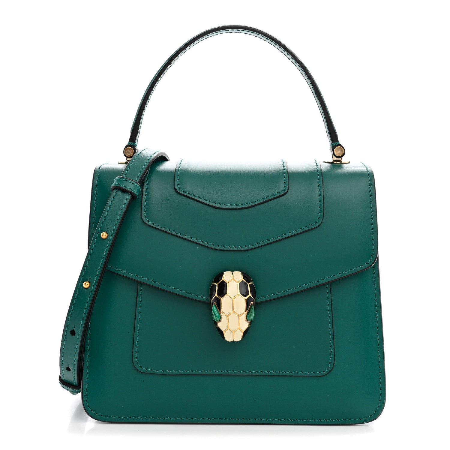 Bulgari Calfskin Serpenti Forever Top Handle Emerald Green 1 of 10
