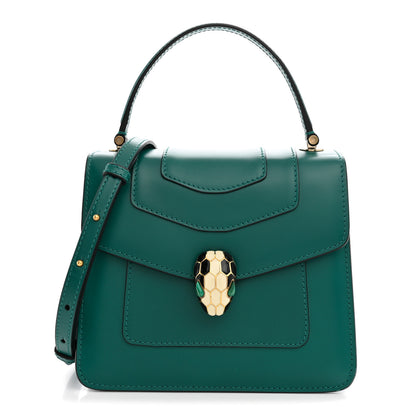 Bulgari Calfskin Serpenti Forever Top Handle Emerald Green 1 of 10