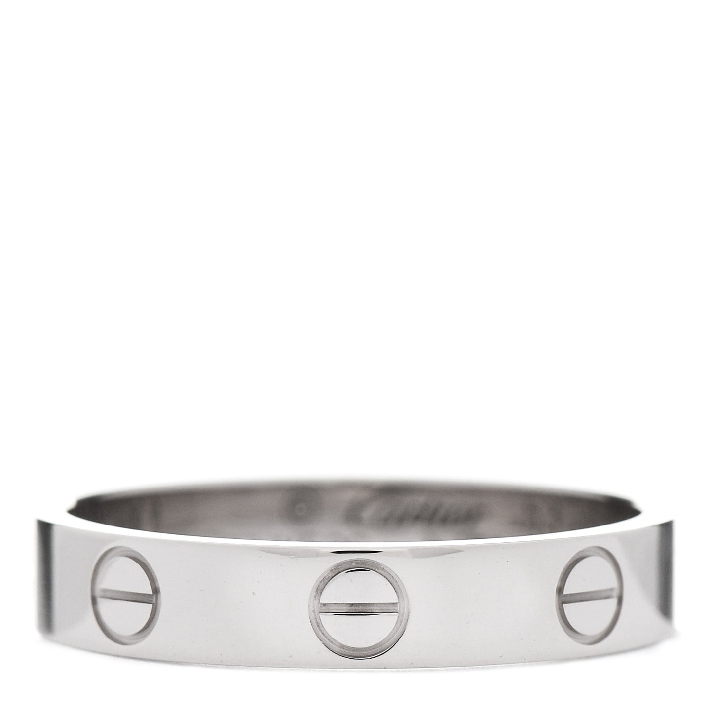 18K White Gold 3.5mm LOVE Wedding Band Ring 53 6.5