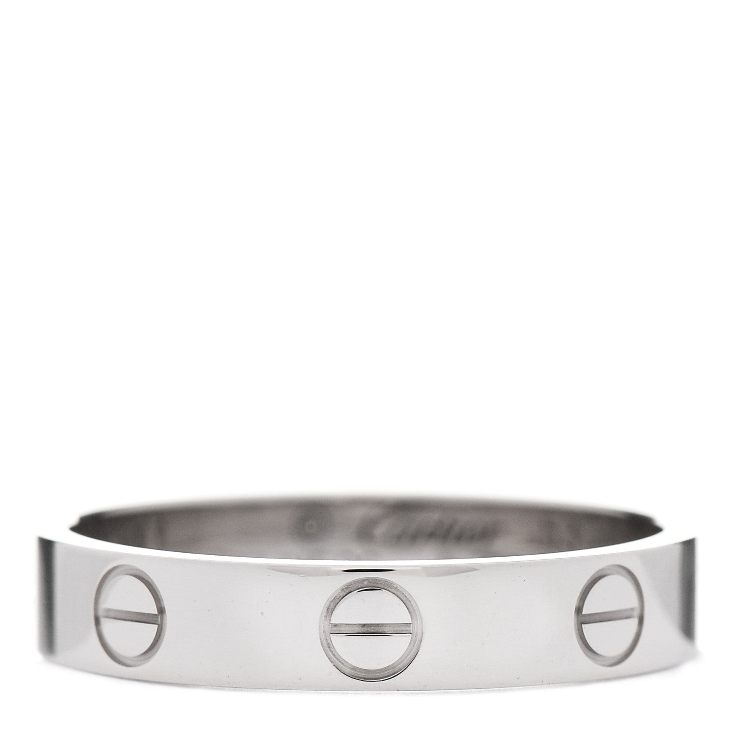 Cartier 18K White Gold 3.5mm LOVE Wedding Band Ring 53 6.5 1 of 5