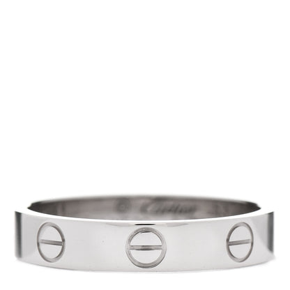 Cartier 18K White Gold 3.5mm LOVE Wedding Band Ring 53 6.5 1 of 5