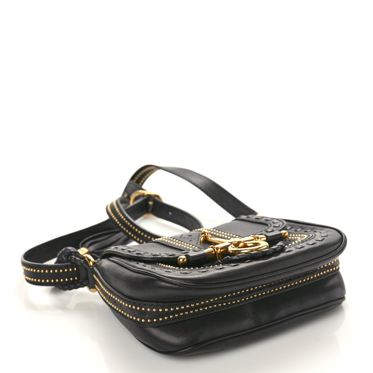 Gucci Calfskin Small Snaffle Bit Shoulder Bag Black 4 of 10