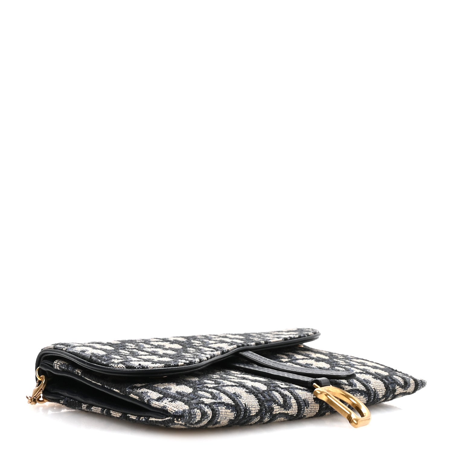 Christian Dior Oblique Saddle Chain Long Wallet Blue 3 of 9
