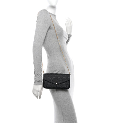 Louis Vuitton Empreinte Pochette Felicie Chain Wallet Black 2 of 12
