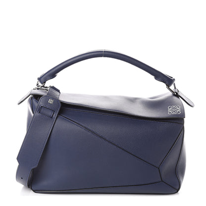 Loewe Calfskin Large Puzzle Bag Deep Blue 1 of 8