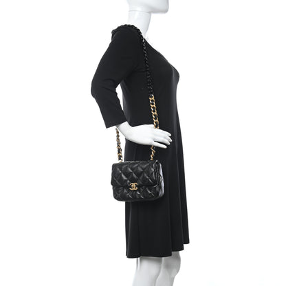 Chanel Lambskin Quilted Mini Lacquered Chain Flap Black 2 of 11