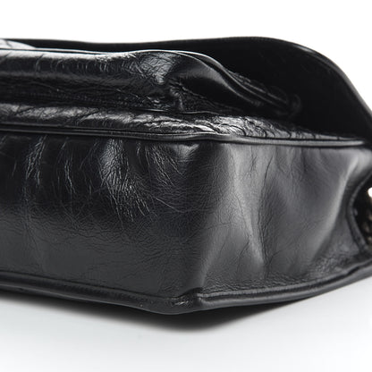 Saint Laurent Crinkled Calfskin Matelasse Monogram Large Niki Chain Satchel Black 10 of 12
