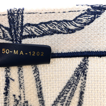 Christian Dior Canvas Embroidered Medium Reve d'Infini Book Tote Blue 7 of 12