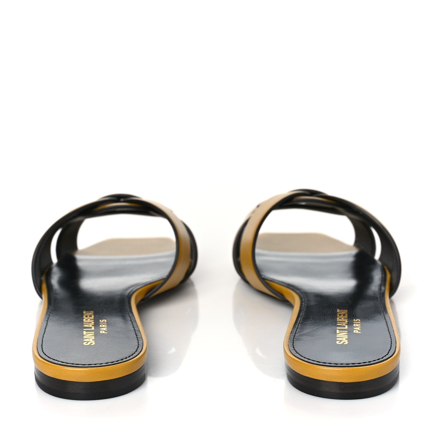 Saint Laurent Calfskin Tribute 05 Slide Sandals 40 Safari Kaki 5 of 8